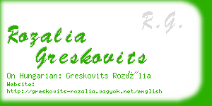 rozalia greskovits business card